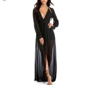 Worn Once! Windsor Black Chiffon Evening Dress